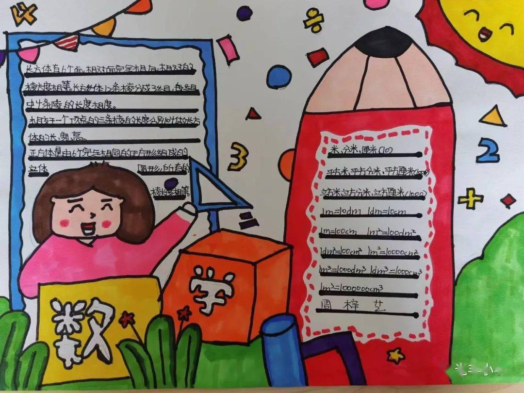 智育闪光学科竞赛趣味学数学巧手绘小报光丰小学五年级数学小报绘制