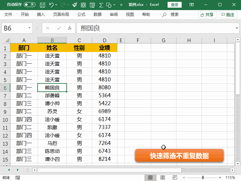 excel筛选重复信息学会了高级筛选提取唯一值的技巧,再来学习一下如何