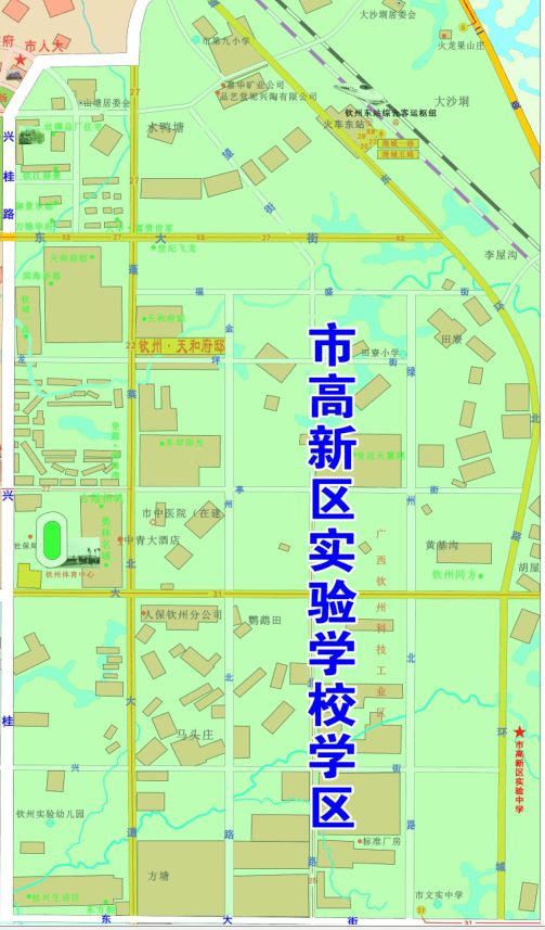 钦州初中学区划分图图片