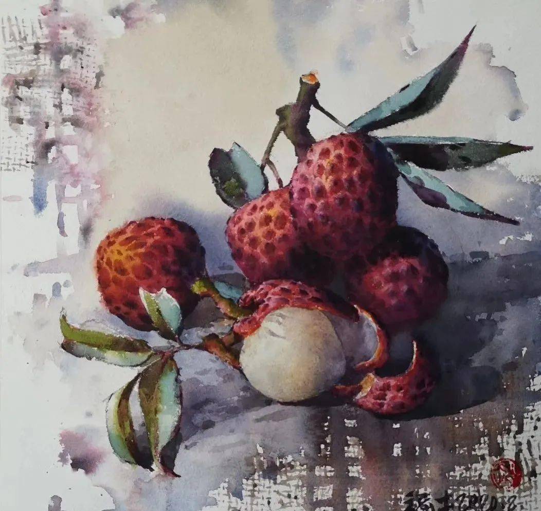 水彩主题也要跟上季节这个荔枝你们爱了吗