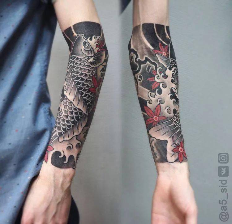 这些工整的日式纹身图案被小臂部位诠释的最为直观不同人,不同想法有
