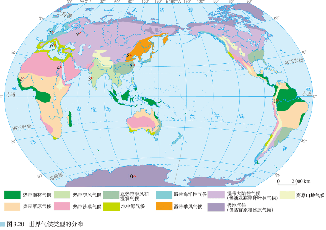 4熱帶沙漠氣候no.5亞熱帶季風與季風性溼潤氣候no.6地中海氣候no.