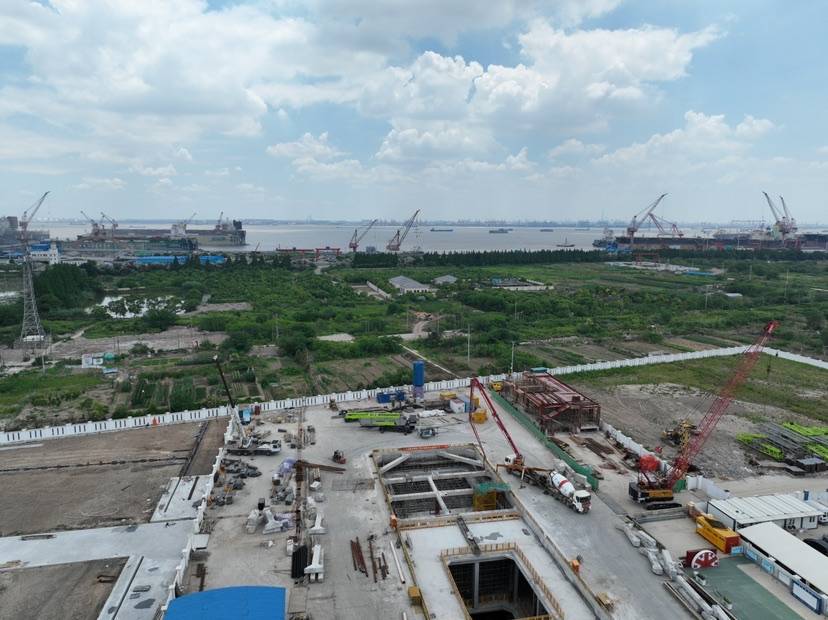 上海轨道交通崇明线建设又有新进展首个单位工程主体结构封顶