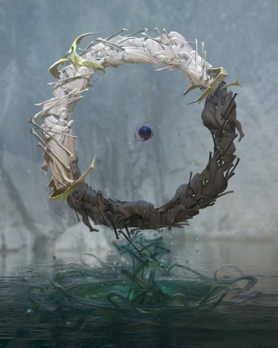 鬼才画师阴暗神秘的细节怪艺术总监alexkonstad作品分享7game