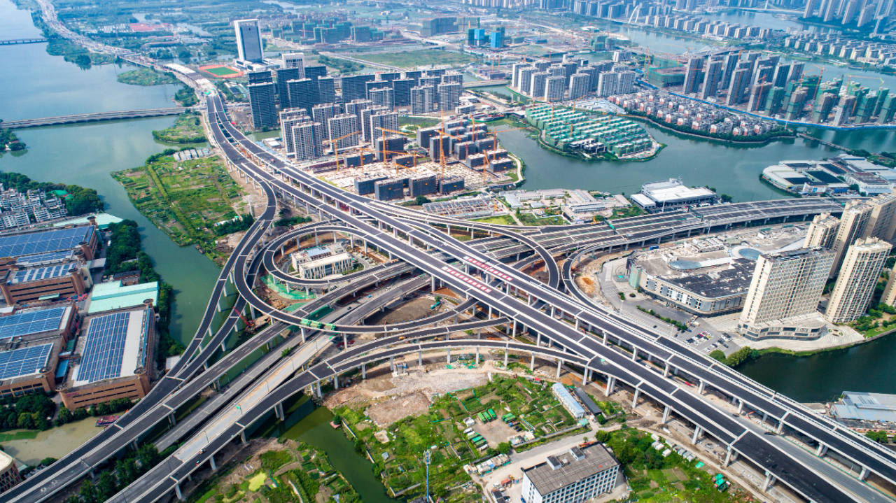 杭州亚运会配套工程一期全线完工_智慧_二环西路_施工