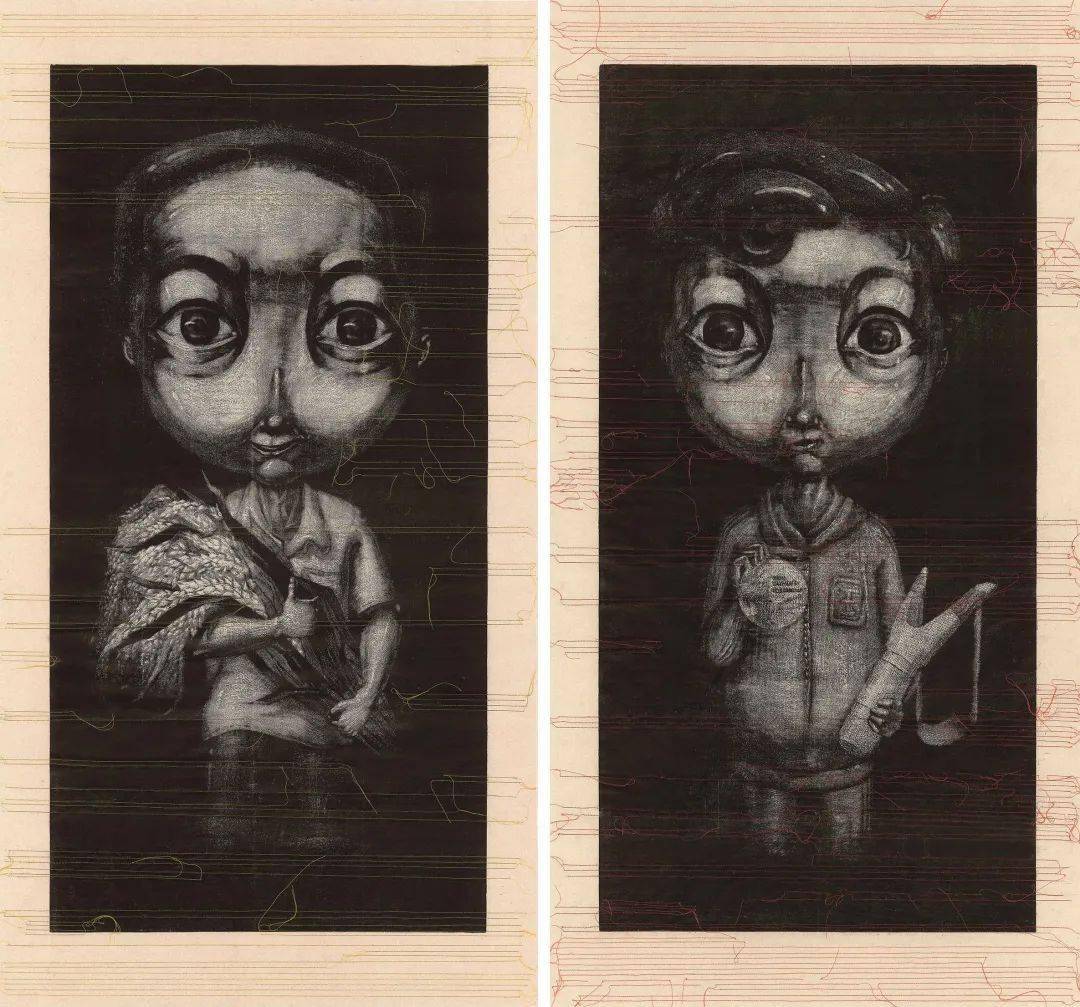 木刻综合材料 2022指导老师:郑星球,吴壹华,徐娜陈文涛|版画1班《龟兔