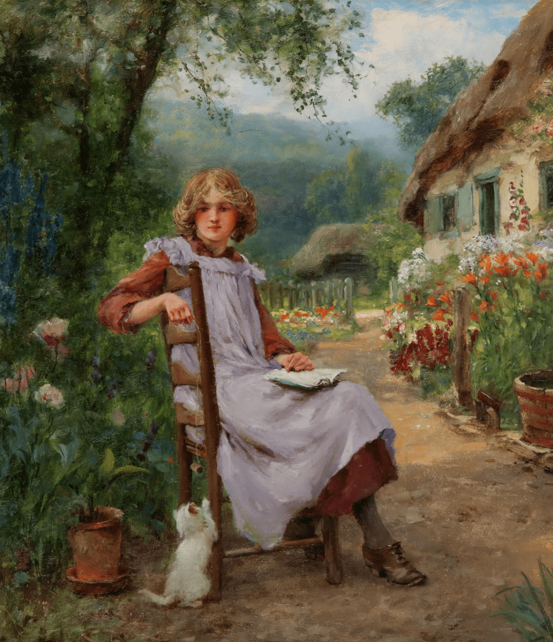 英国画家亨利约翰耶德金笔下的田园生活美丽的乡村女孩形象