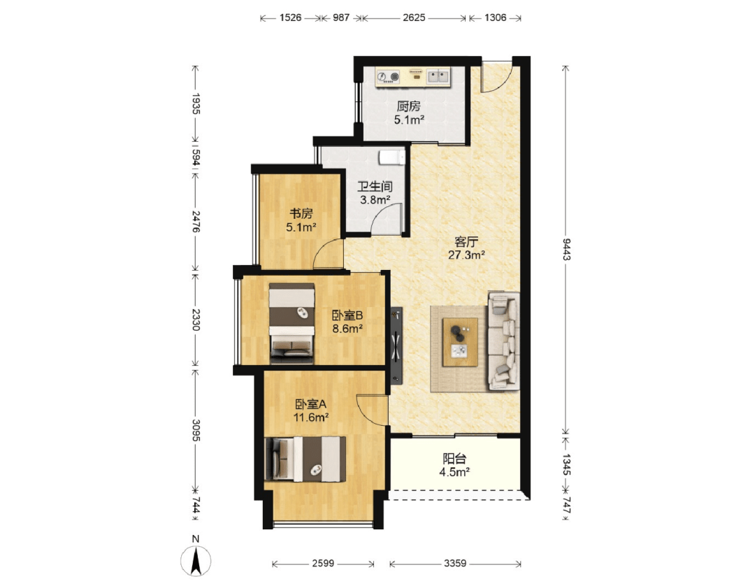 【双地铁,网红盘大社区】宝安·3 房