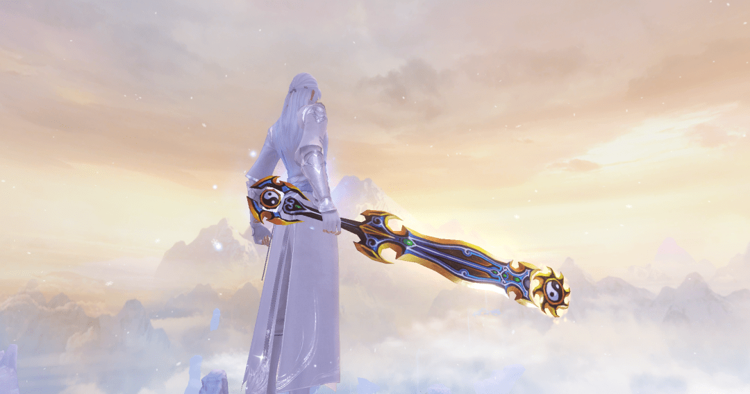 属性弈剑 青冥长剑取用了碧,金二色散发着幽幽的冷调青光剑身修长平整