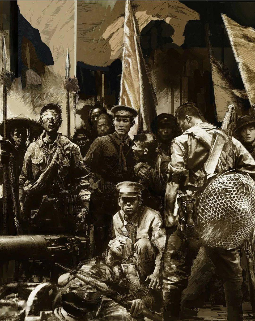 广州起义(局部)套色木刻广州起义(局部)套色木刻(中国国家画院版画所