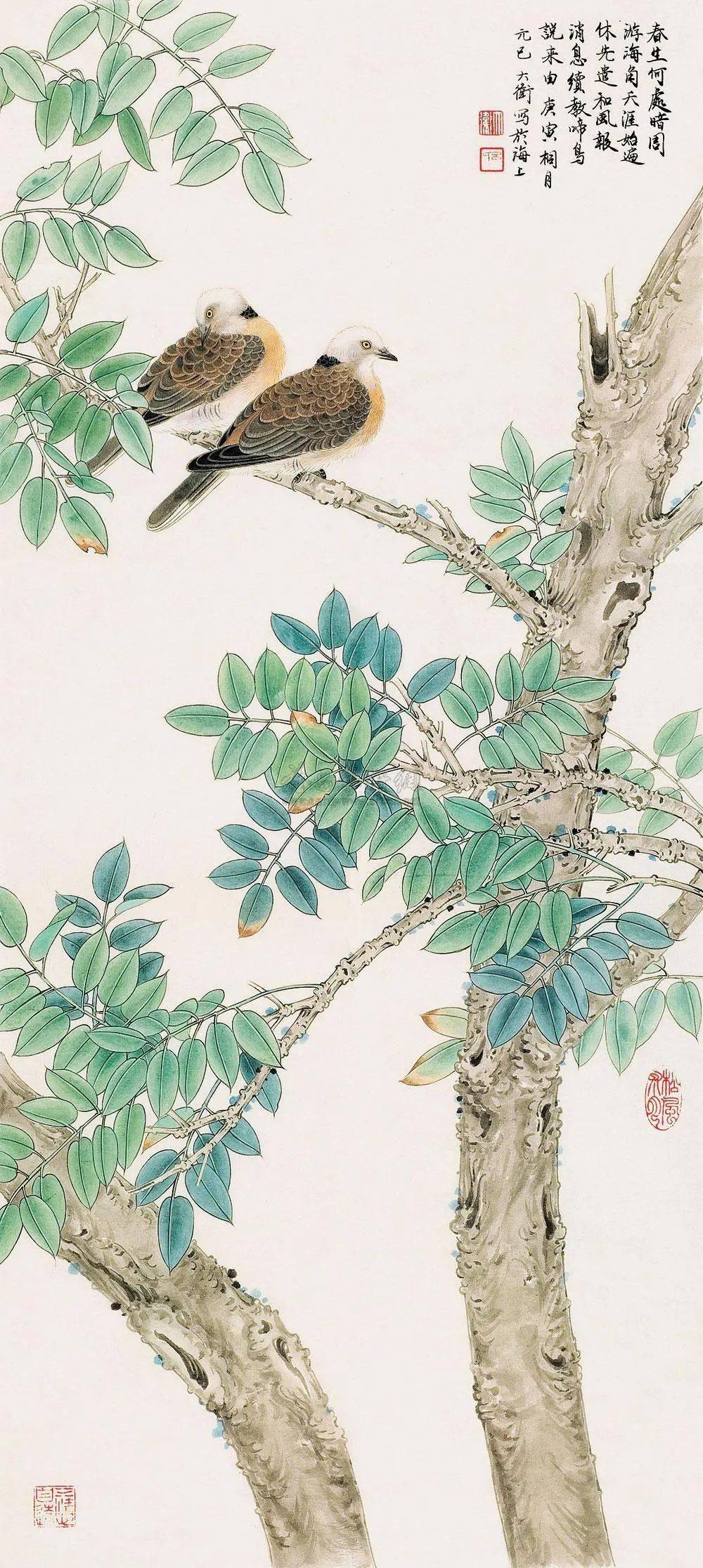 看他的工笔花鸟画如春天邂逅在百花间!_吕大卫_作品_传统