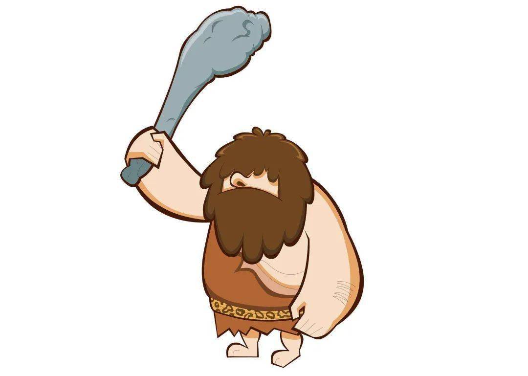 (手持木棒的卡通原始人)这里的"《周书》",指《书·周书·文侯之命》