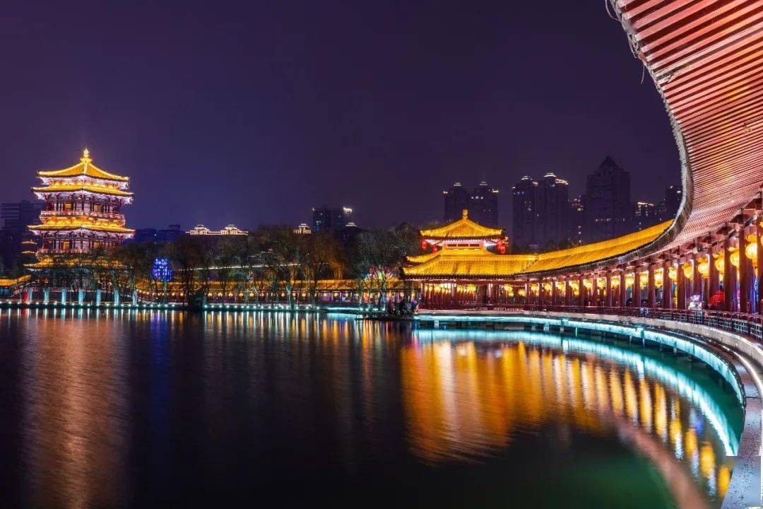 曲江之夜夜色繁华光影曲江