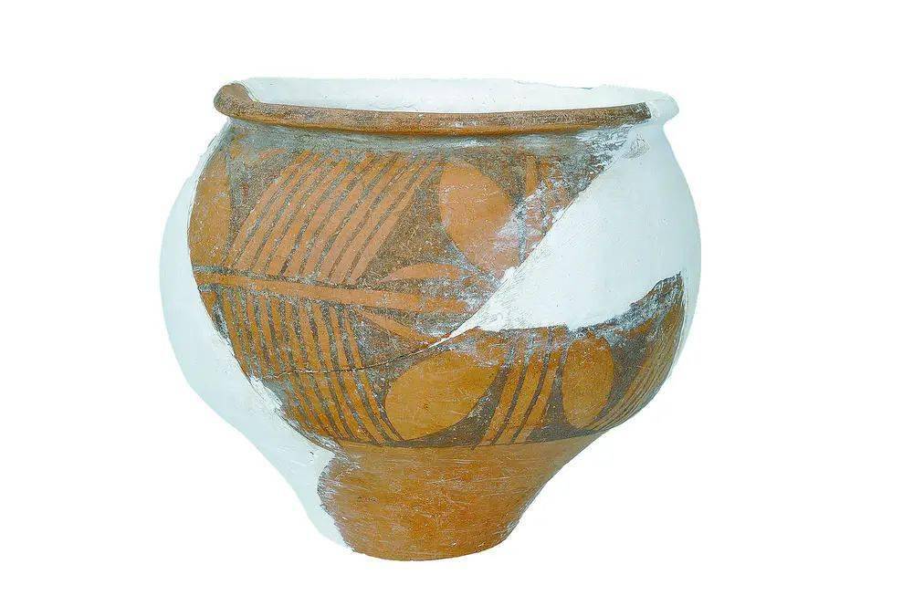 龍風馬家窯半山彩陶双口壷 中国古玩古代陶器 アンダーソン土器 箱付