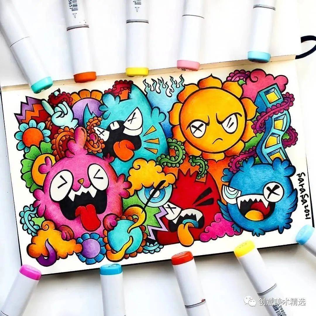 他山之石·艺‖ 20张马克笔创意手绘，感受艺术家笔尖的想象力！_色彩_插画_作品