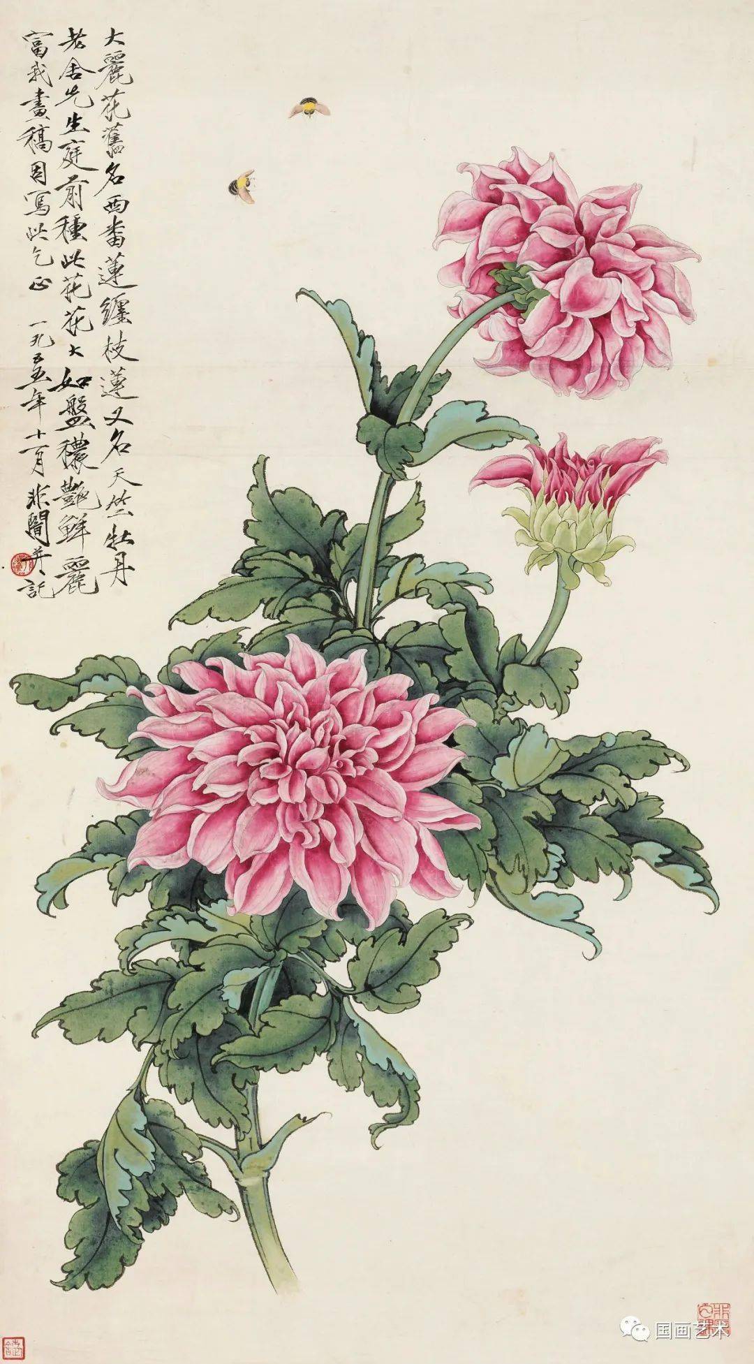 清透雅致:于非闇工笔花鸟作品欣赏_书画_牡丹_山西