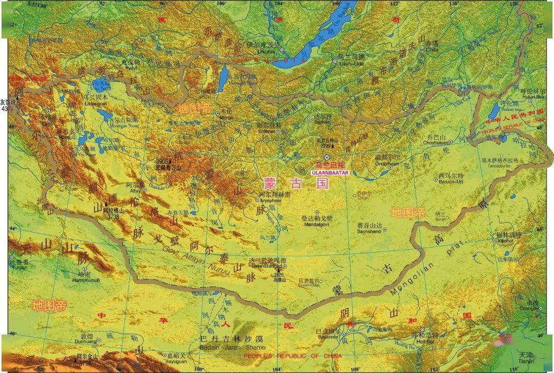图-蒙古国地形图-塔吉克斯坦地形图-吉尔吉斯斯坦地形图-阿塞拜疆地形