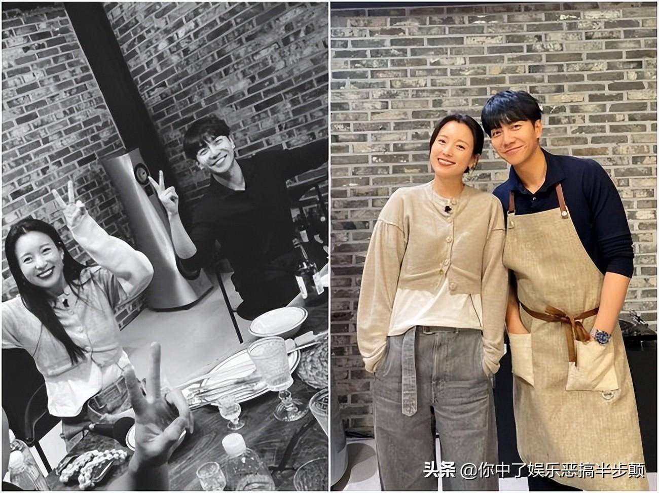 5月2日,韩孝周在社交平台晒出一组照片,并发文说:"时隔很久和昇基两人