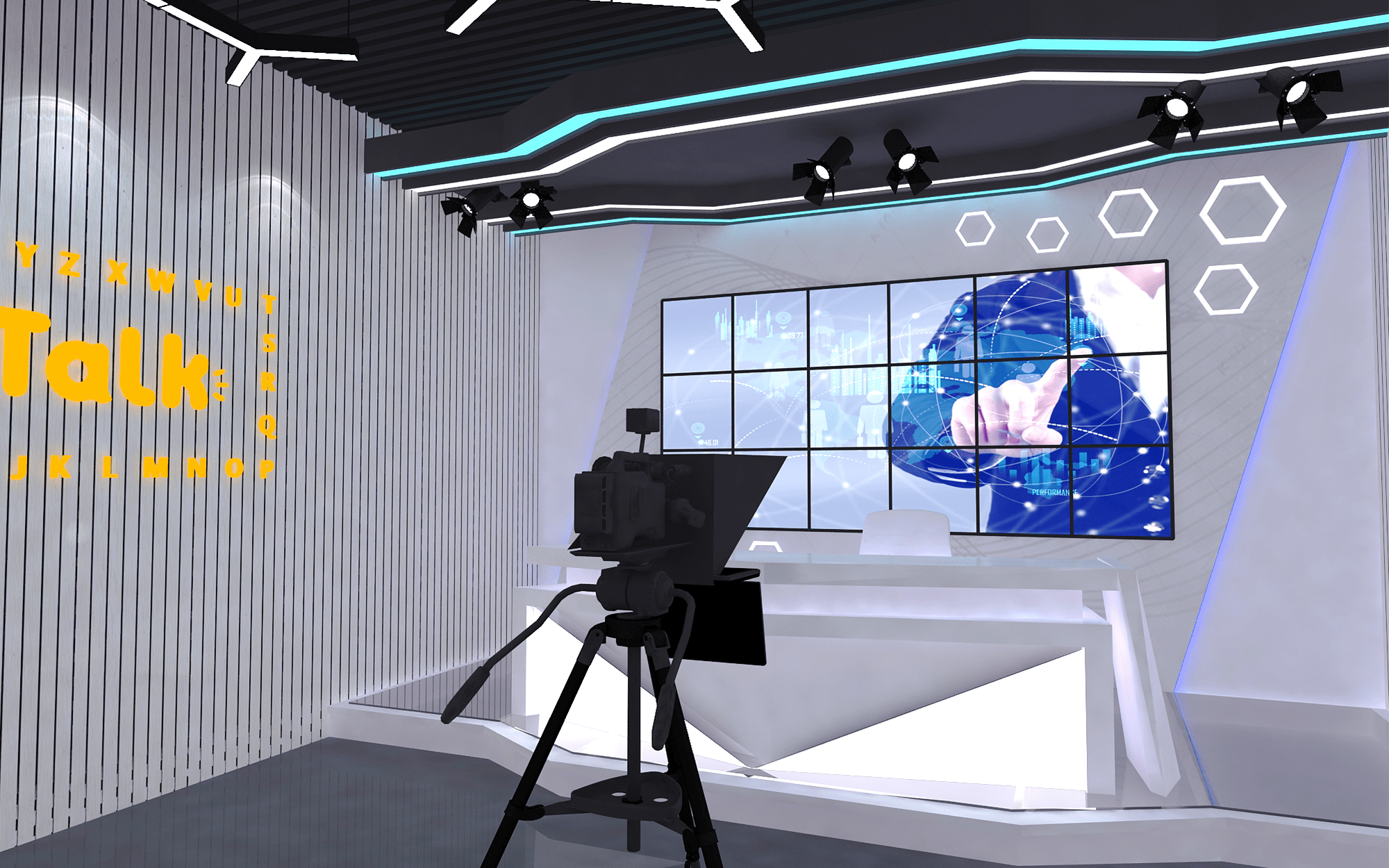 华奥视创3d虚拟演播室系统功能特色,情景模拟教学_校园_节目_虚拟