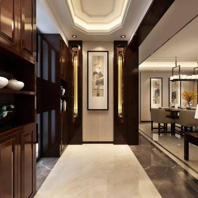 30个新中式走廊设计方案_过道_吊顶_空间