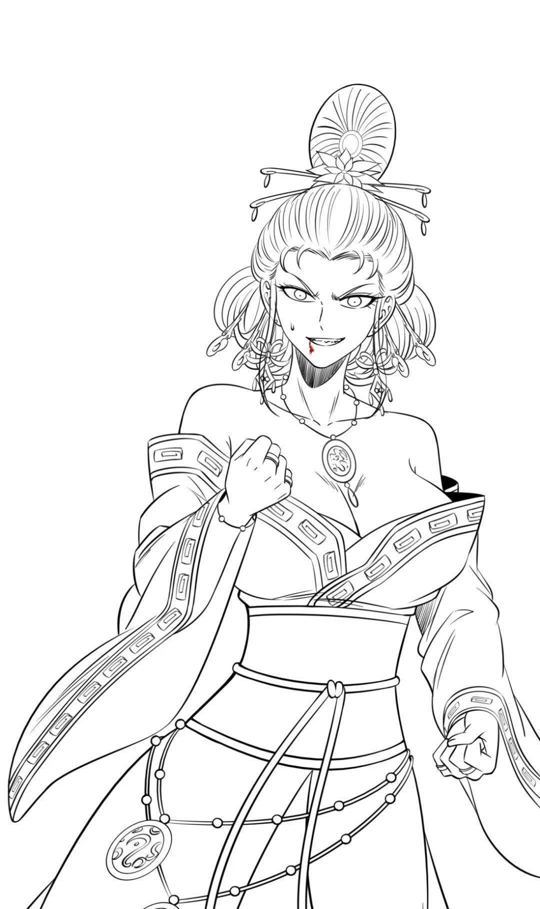 一男主姬青又又又挨打了姬青挨打线稿《战国千年》人物情报一起揭秘吧