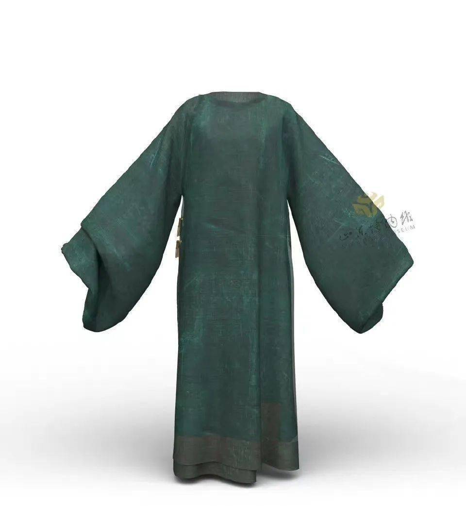 圆领大襟:一般在肩附近缀有扣子,以固定大襟.