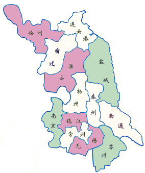 江蘇:三個山東省靠海的城市有東營,濱州,濰坊,日照,青島,威海,煙臺七