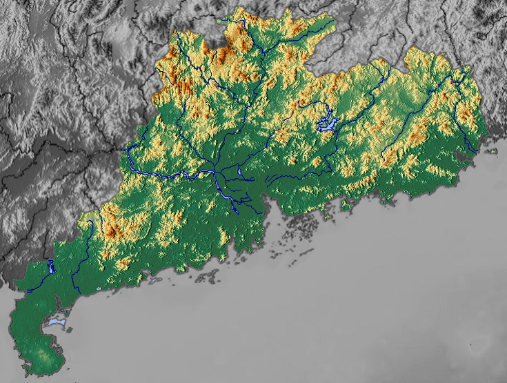 中國34省區市三維地形圖_福建_臺灣_寧夏