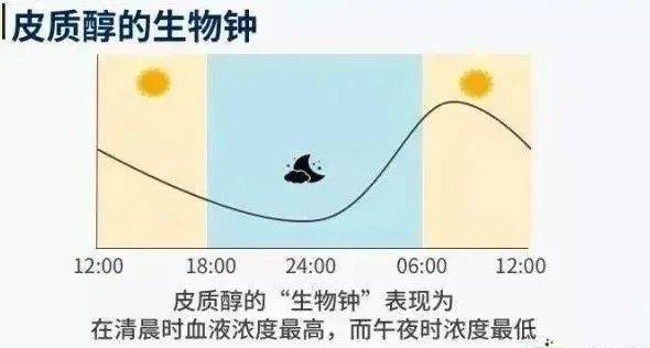 它是与应激反应和行为有关的激素,分泌周期从早晨的最大峰值随着时间