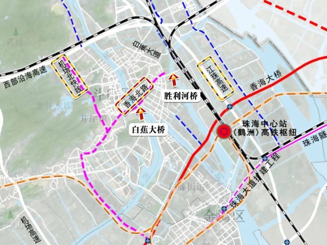 市综合交通运输体系发展十四五规划局部图)而通过白蕉新城的规划图