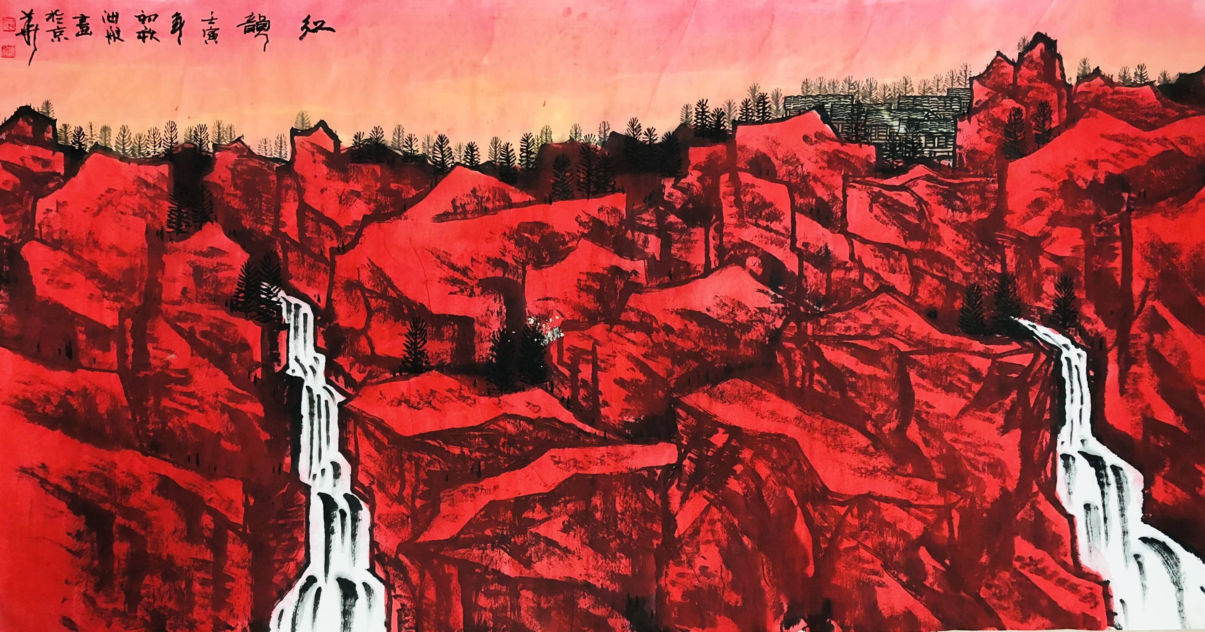 香山叶正红,月逢中秋明|路海艇美术作品《红色江山》展播_万山_美术家