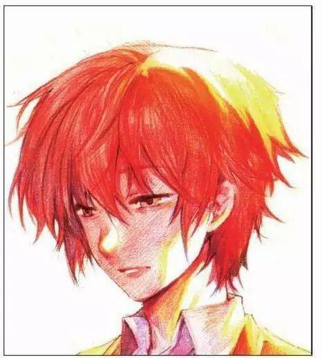 每日一画 | 彩铅动漫人物画法-逆光的少年_颜色_交界线_头发