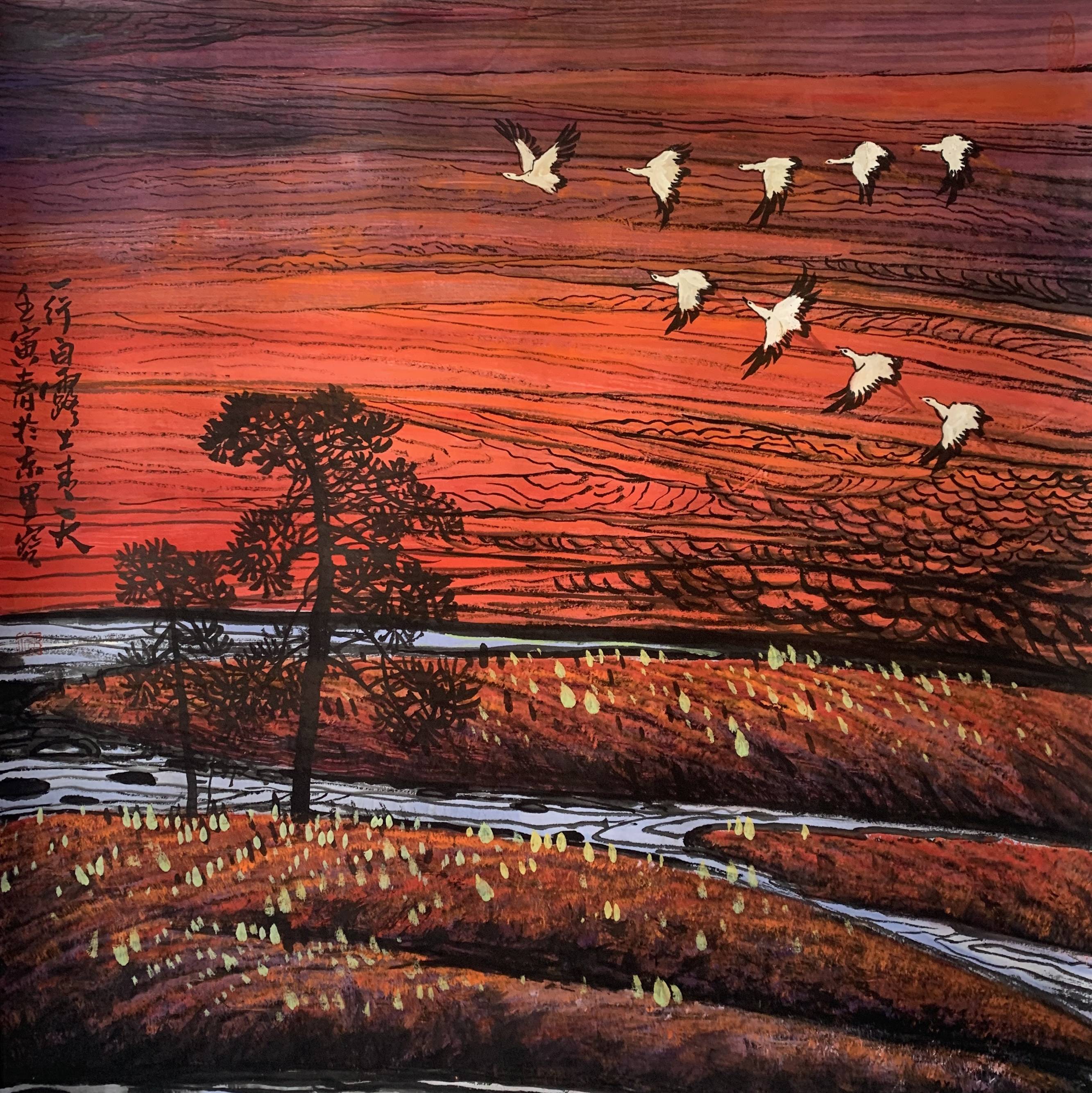 著名画家雷甲宝展览作品实力派画家雷甲宝和恩师石齐先生陈传席教授对