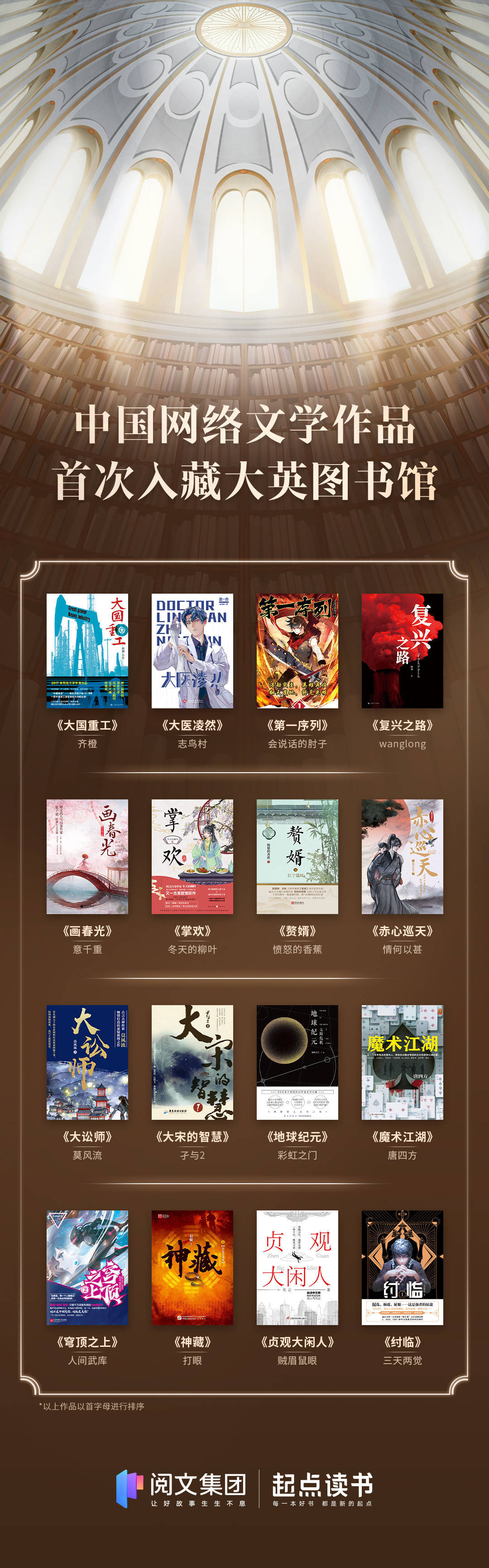 中国网文首次被收入大英图书馆 16本均出自阅文旗下起点读书_作品_馆藏_读者