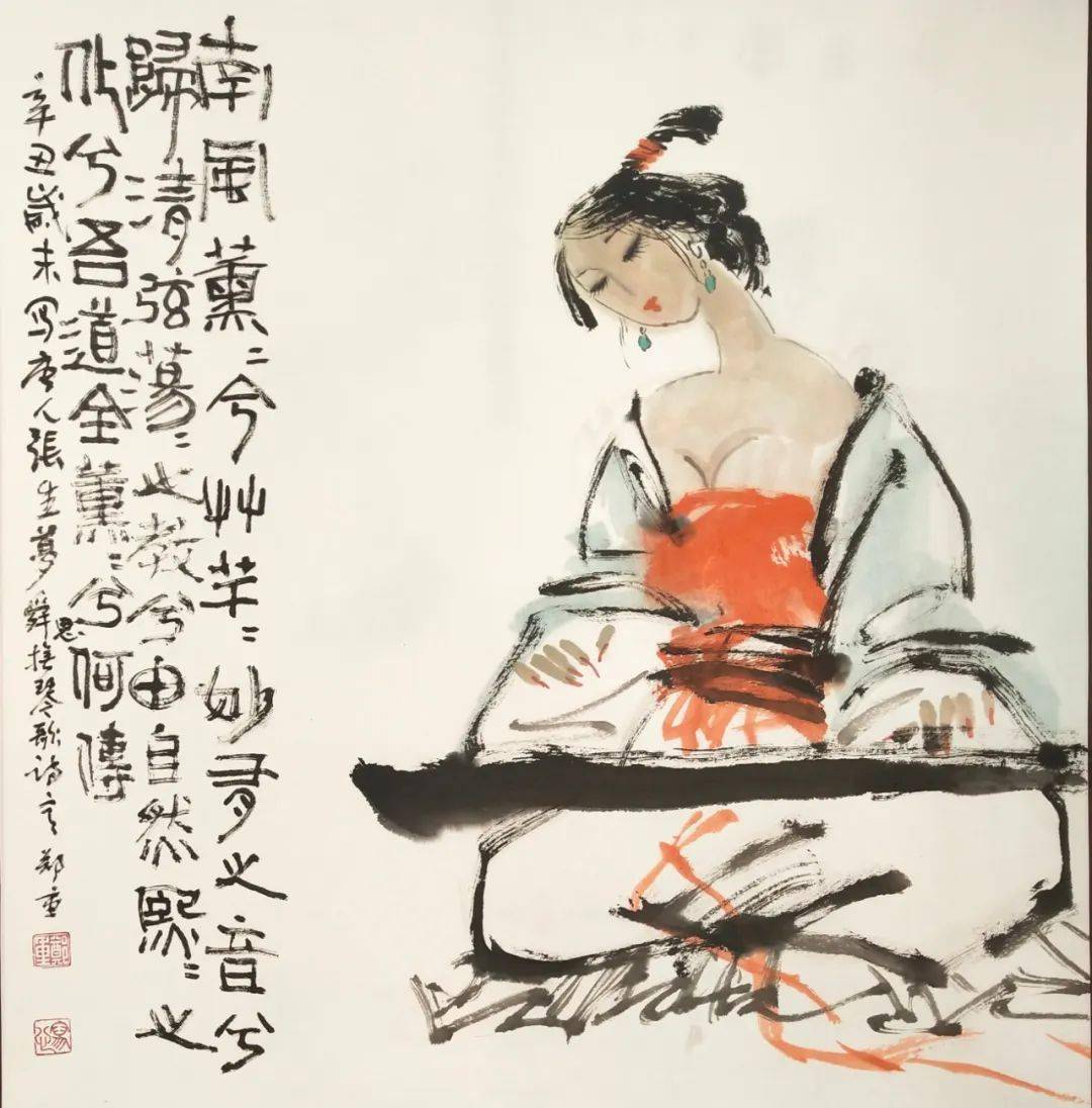 纵情挥洒天地宽——郑重国画作品_人物画_大写意_线条