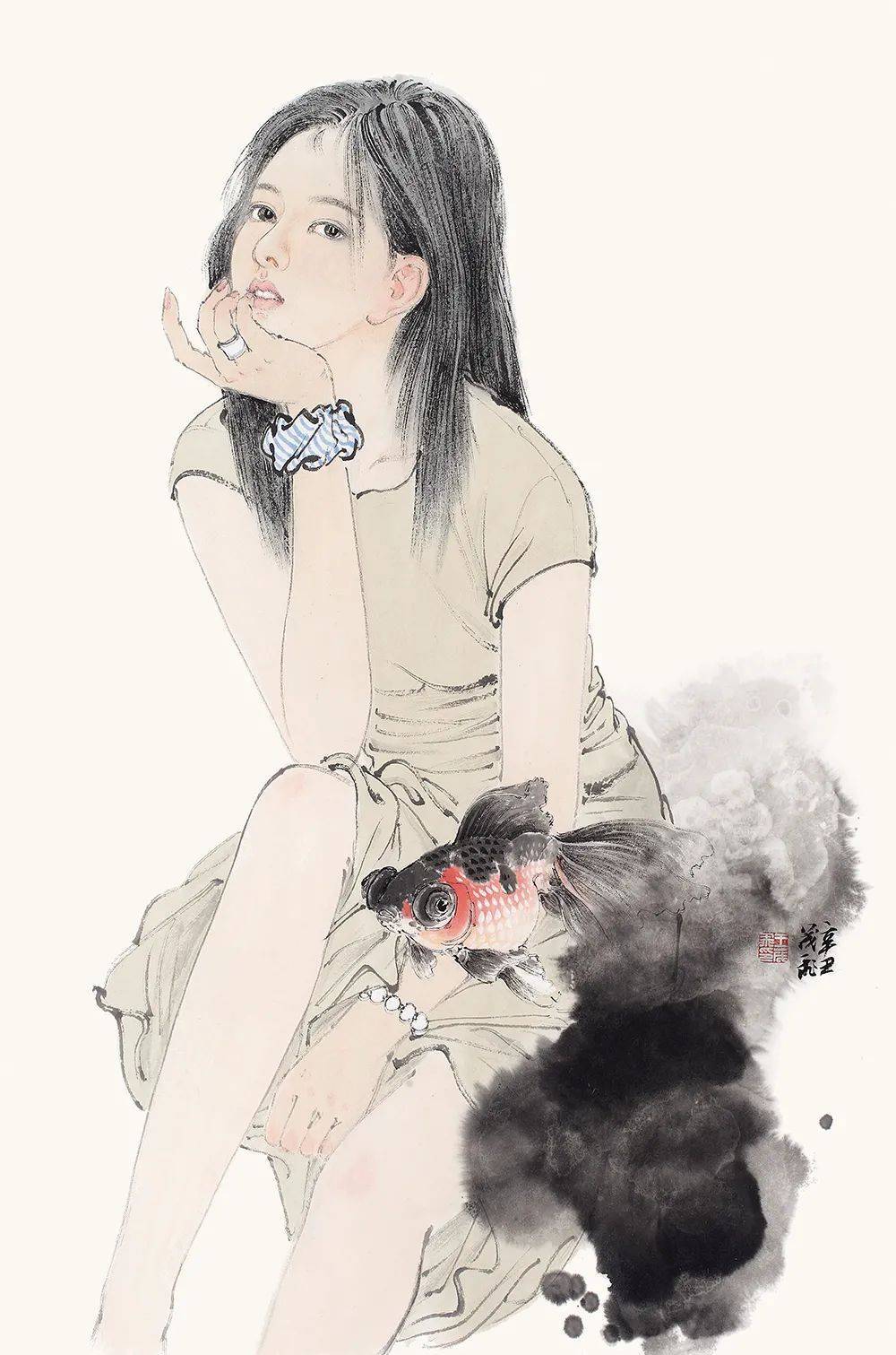 王茂飞|水墨之界—中国当代书画名家学术邀请展_少女_作品_画展