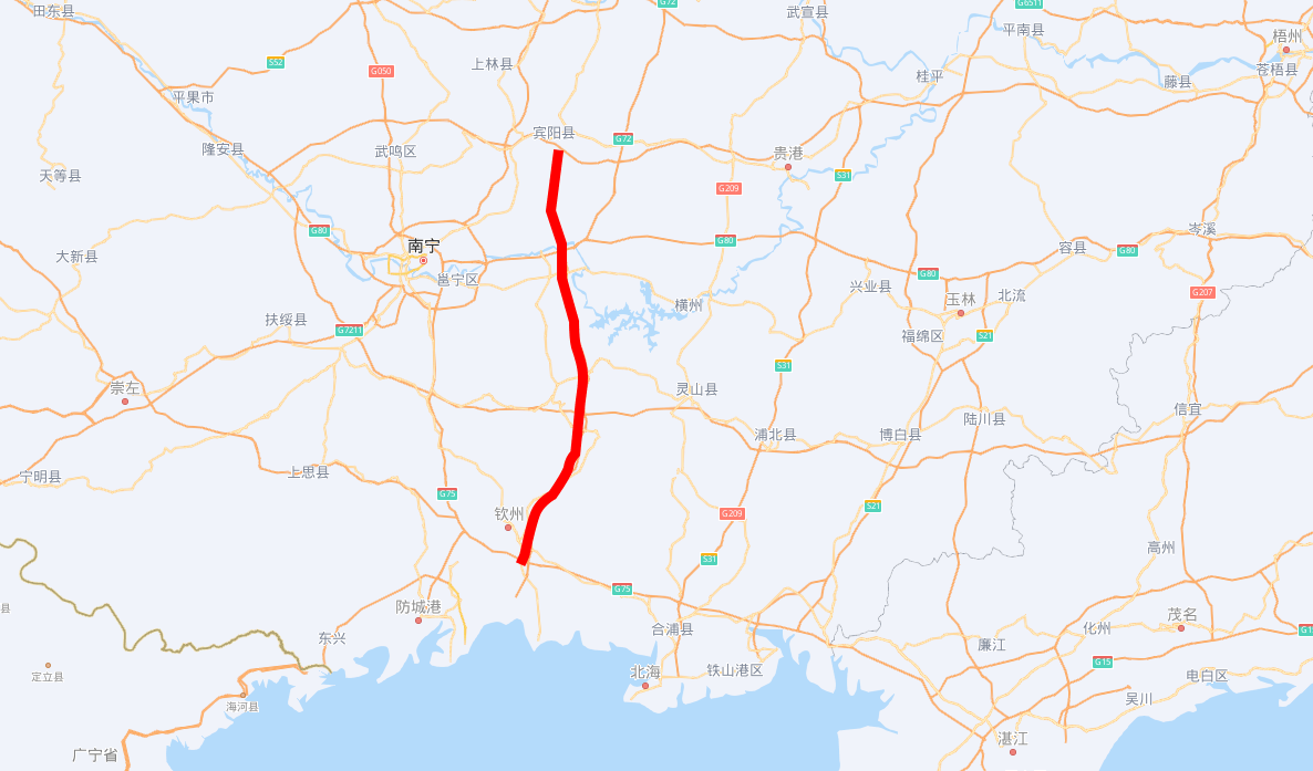 南宁二环高速公路地图图片