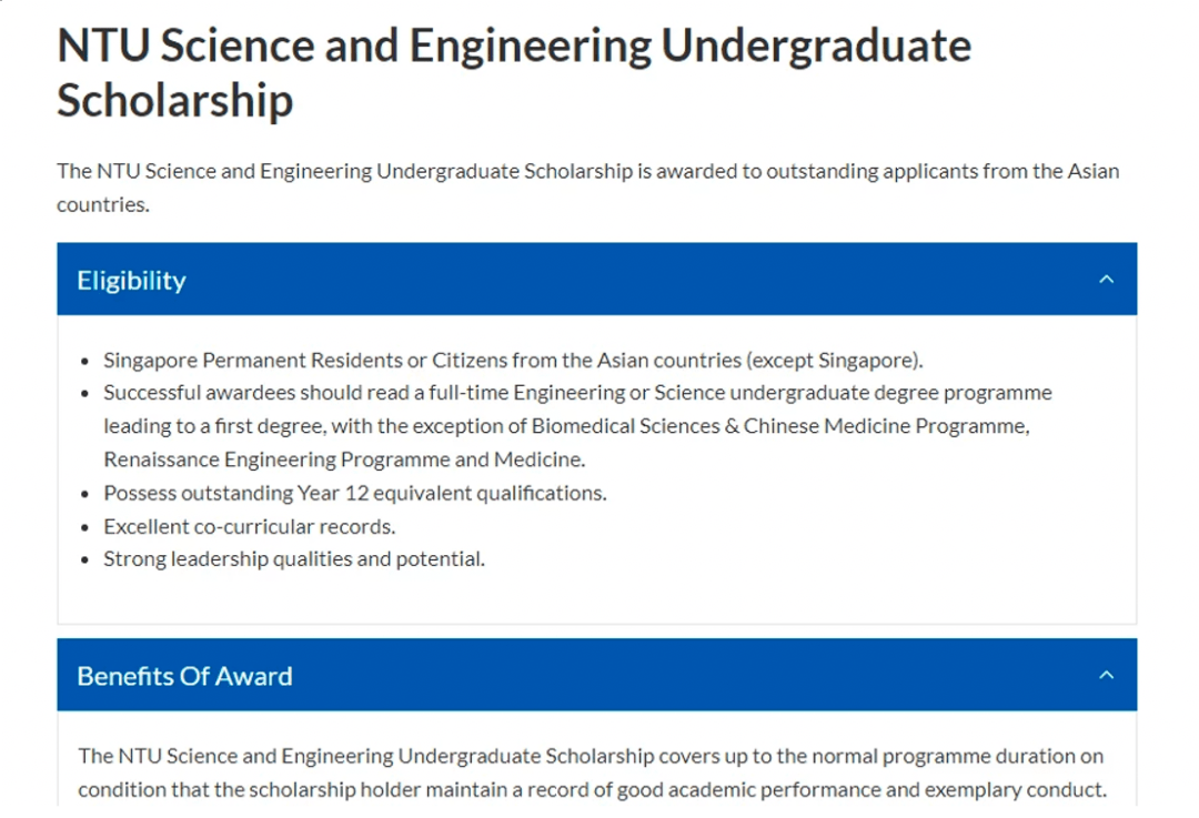 南洋理工大学本科招生即将开始！国际学生不要错过这些新生奖学金哦！_搜狐网