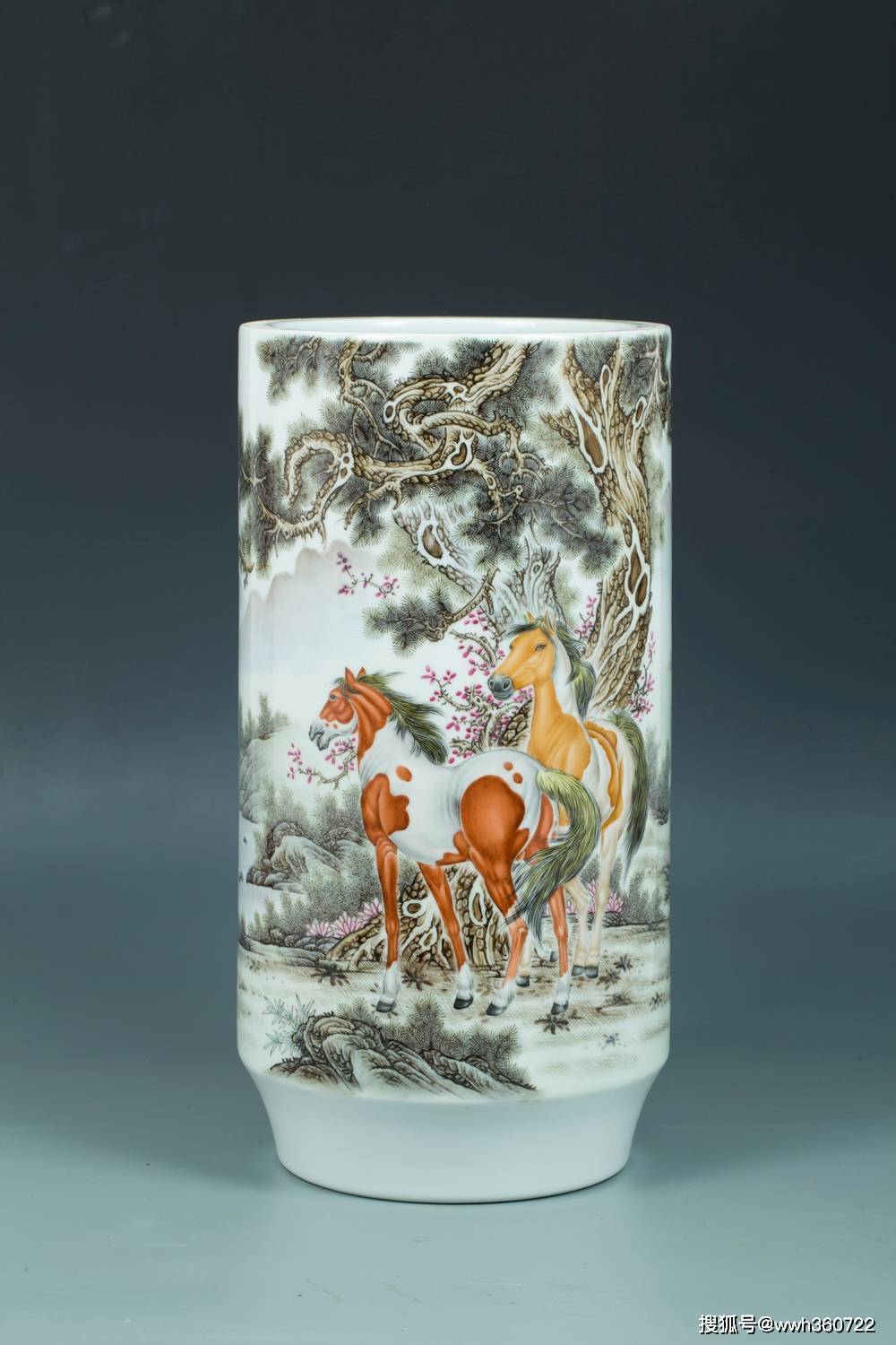 夏明陶瓷艺术作品赏析_办公_绘画_双骏图