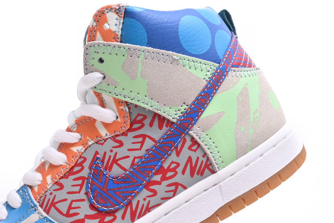 耐克鸳鸯 nike sb dunk high thomas campbell 彩色涂鸦高帮运动鞋