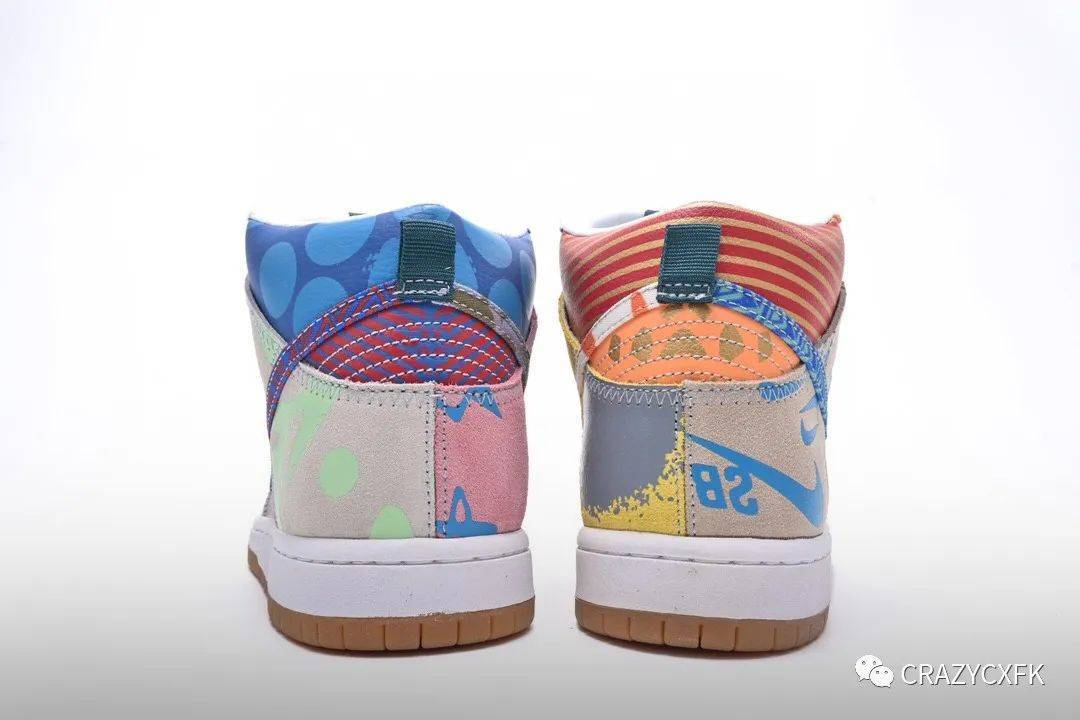 耐克鸳鸯 nike sb dunk high thomas campbell 彩色涂鸦高帮运动鞋