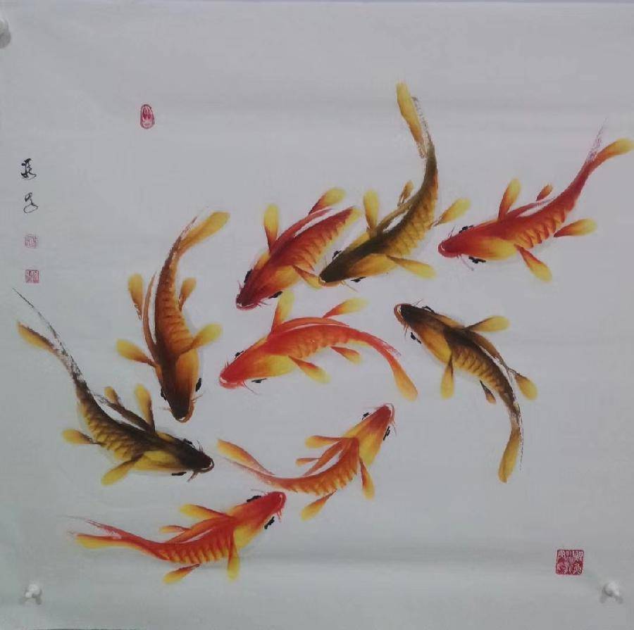 画家冯儒驸笔下国画鱼赏析_作品_写意_绘画