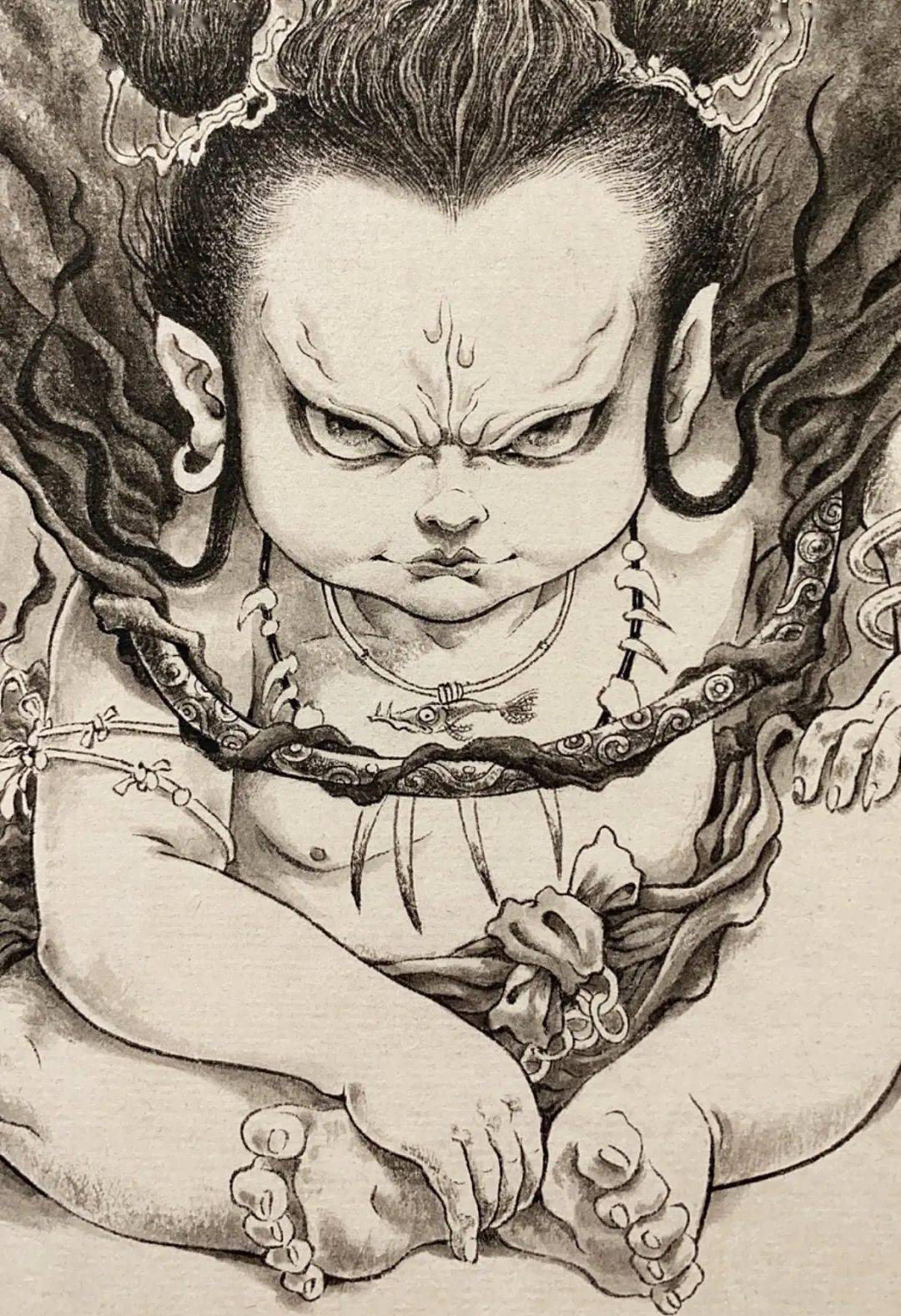 ▼《河神》渣熊作在看看这幅难怪作品这么多人转发点赞,深受广大网友