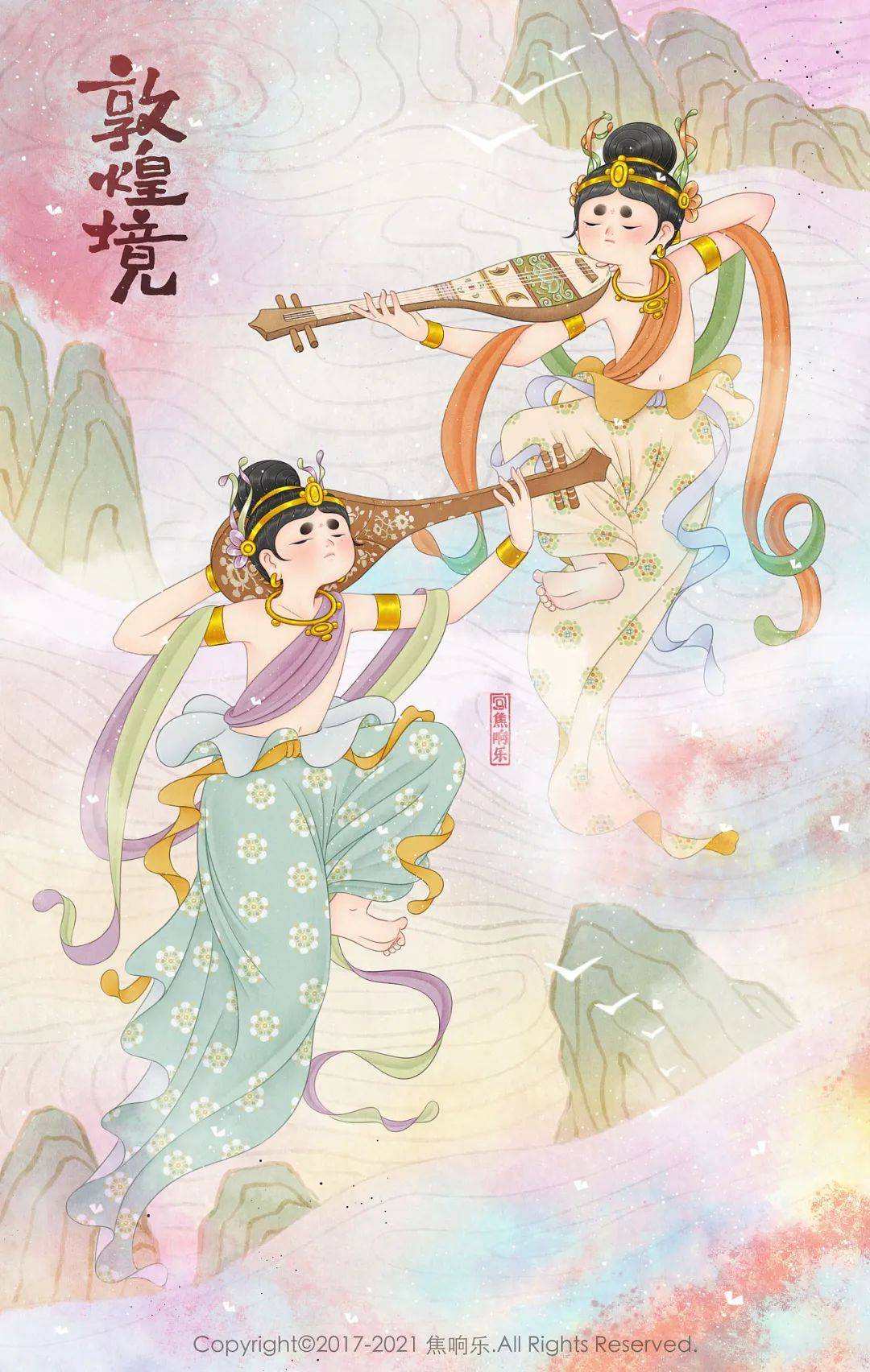 胖改唐代仕女—插画师焦响乐让"胖而美"占据你的心_飞天_人物_风格