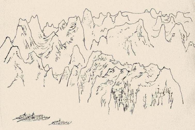 李可染速写,刻画精微_素描_中国_山水