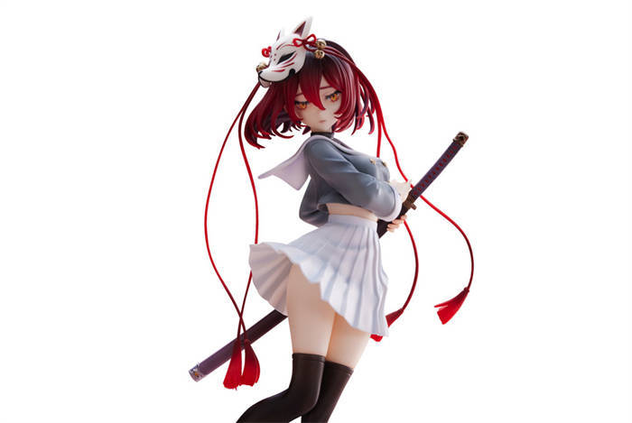 潮趣:画师裕原画 和风水手酱 手办 拔刀百褶裙_少女_日本_姿态