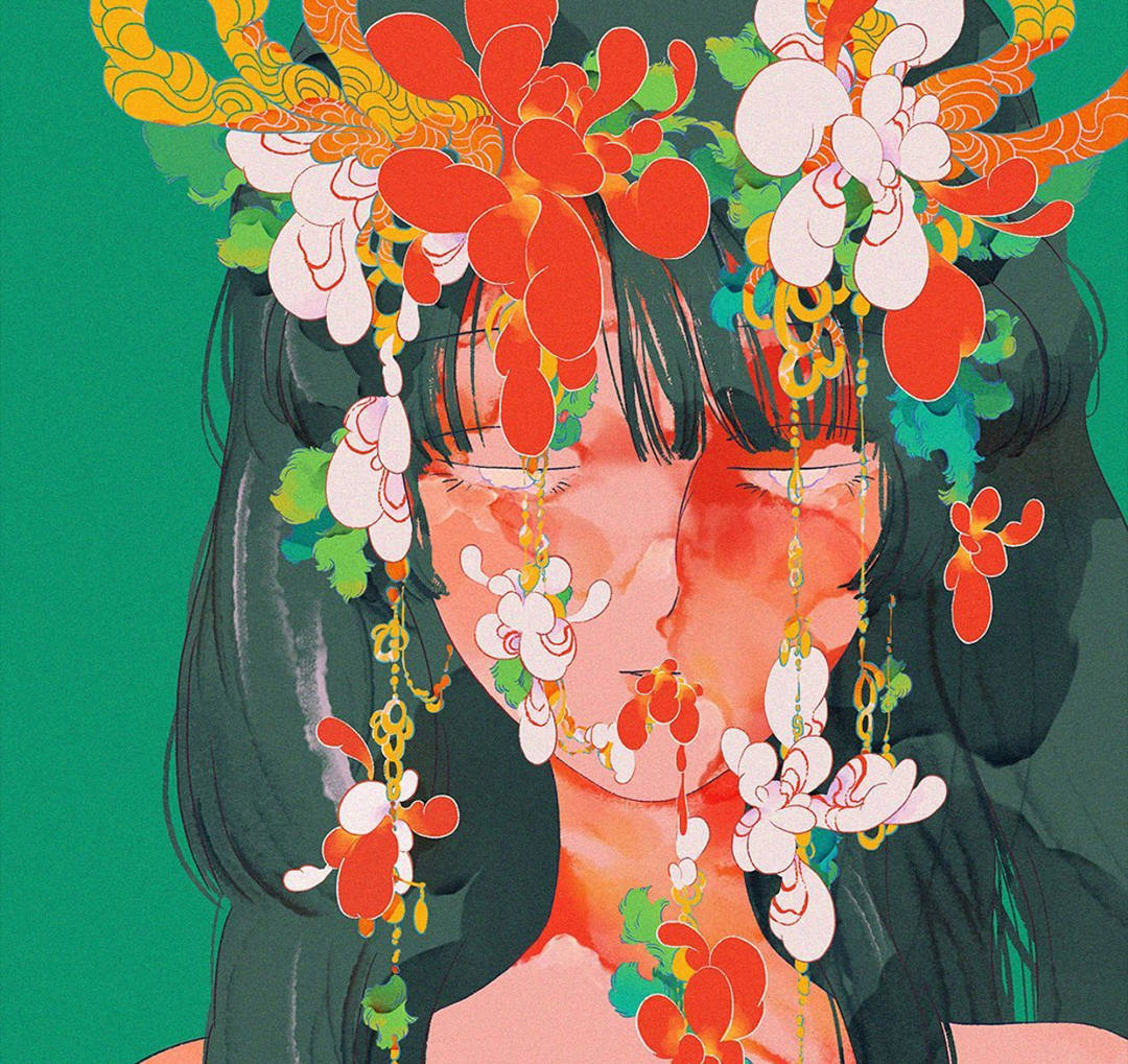 色彩对比强烈的人物插画,个人风格浓烈,印象深刻更具辨识度了_作品