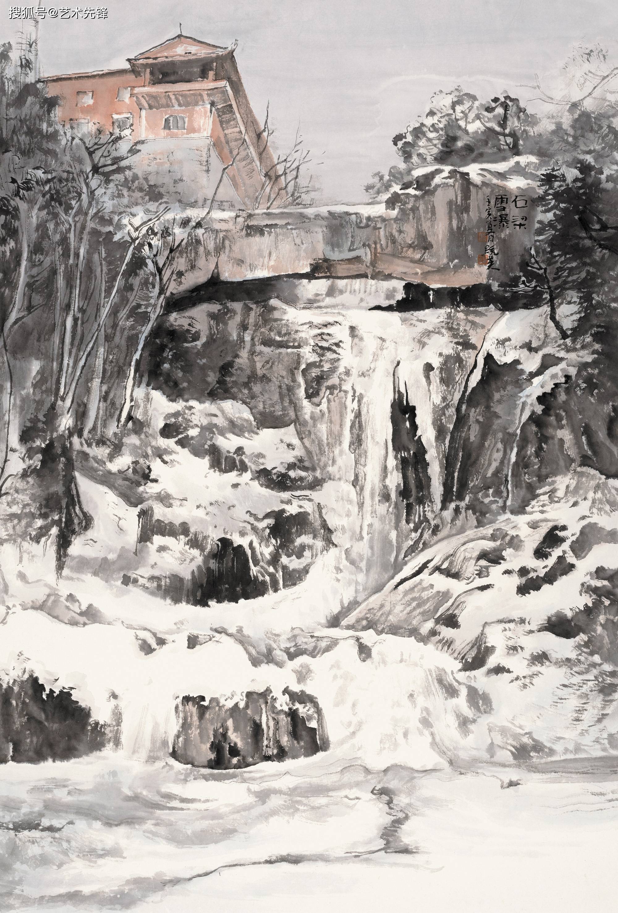 「山水画家李统英」台州写生之三,温岭,临海古城,天台石梁飞瀑_作品