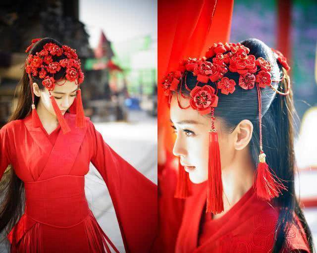 古装女星凤冠霞帔:赵丽颖倪妮梁洁baby彭小苒杨幂吴谨言谁美_嫁衣