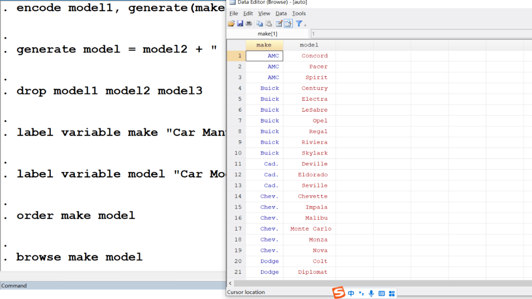 Split make clear stata